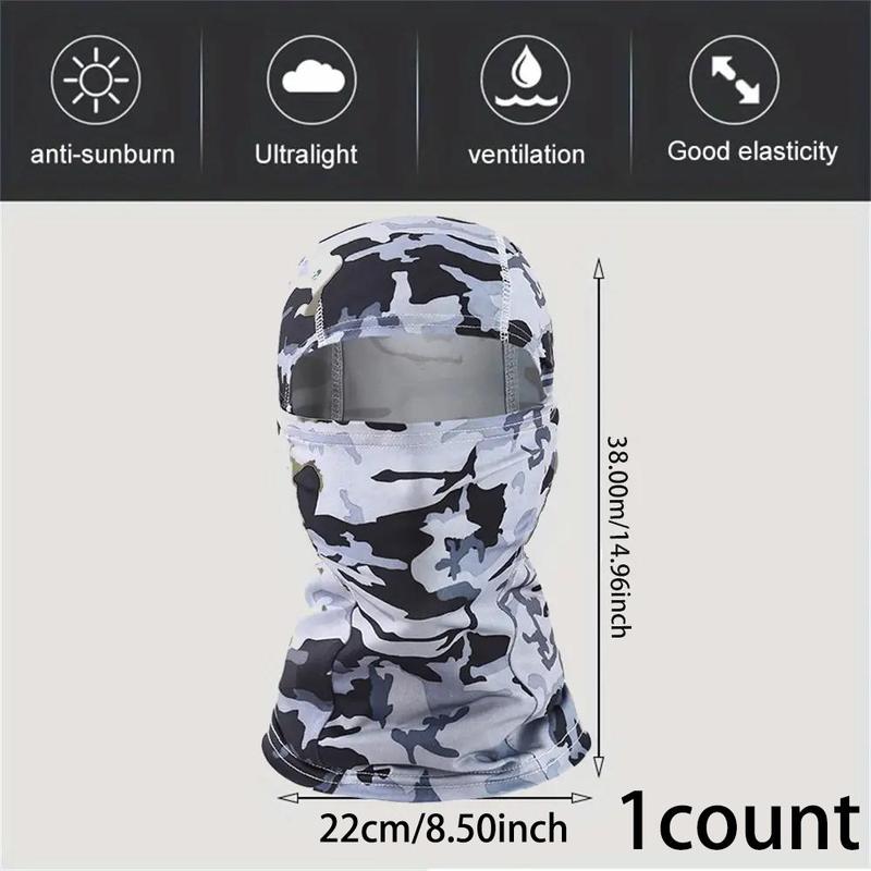 Camouflage Cap for Outdoor Sports, Outdoor Sports Balaclava Cap, Motorcycle Gear, Sun Protection Hood for Hiking & Cycling, Moisture-wicking Headwear, Motorcycle Accessories