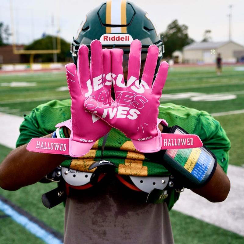 JESUS SAVES LIVES FOOTBALL RECIEVER GLOVES