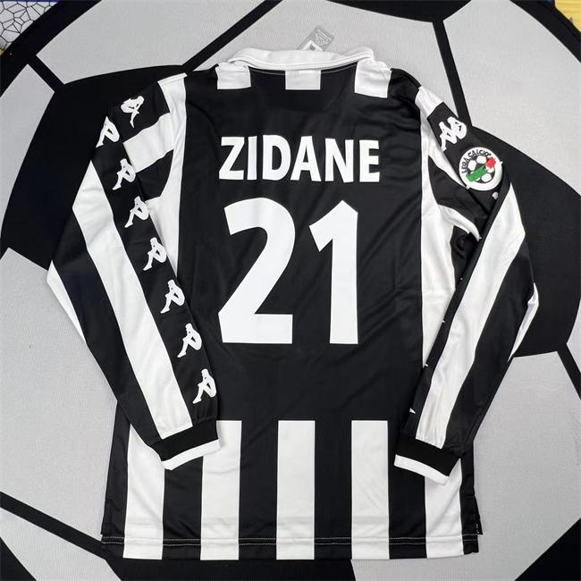 99-00 Juventus Home 21 Zidane Long Short Sleeve Fan Jersey Vintage