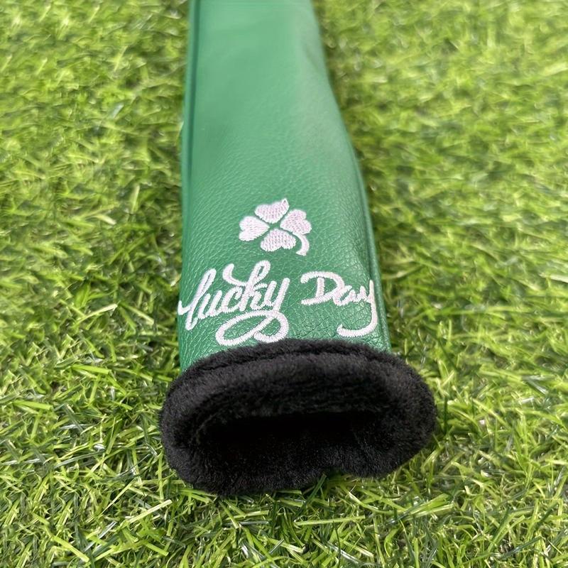 Golf Alignment Stick Cover, Classic Clover Design Durable Golf Club Alignment Stick Holder with Protective Sleeve, Fits Most Standard Sticks