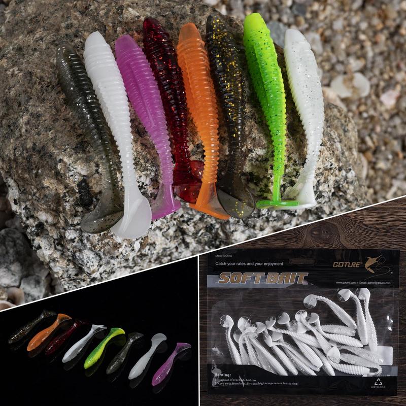 Spring Travel Fishing Lure, 20pcs Soft Paddle Tail Swimbait for Freshwater & Saltwater Fishing, Outdoor Fishing Tackle, Flyfishing, Solocamping, Picnicaesthetic