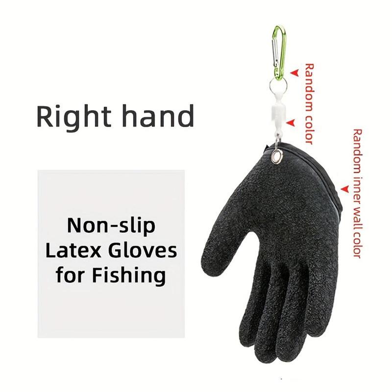 Non-slip Latex Gloves for Fishing, 1 Count Anti-slip Fishing Gloves with Hook, Thickened Hook Fishing Gloves, Outdoor Fishing Accessories, Christmas, Christmas Gift