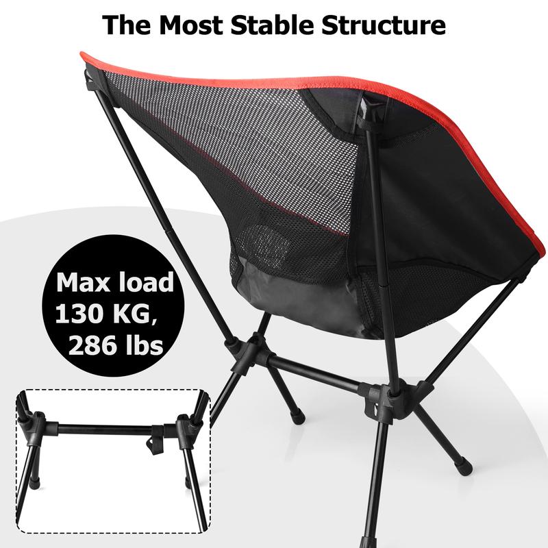 Portable Camping Chair Lightweight Compact Folding Chair Mesh for Outdoor Camp Travel Beach Picnic Festival Hiking Backpacking