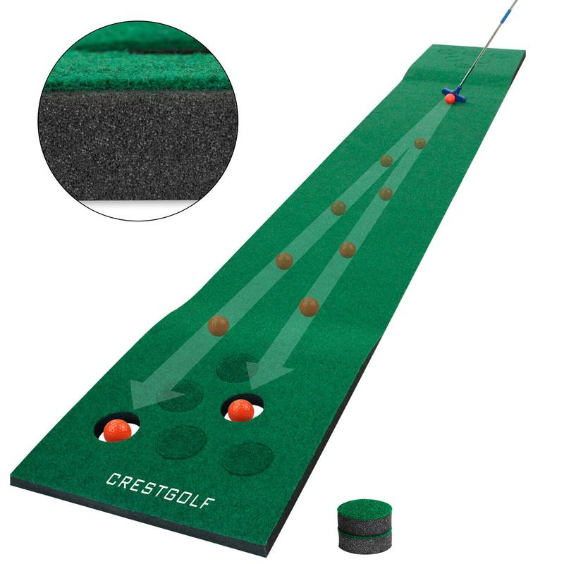 CRESTGOLF Golf pong game putting mat with 12 holes,Golf Games,Golf Training Aid for outdoor and indoor