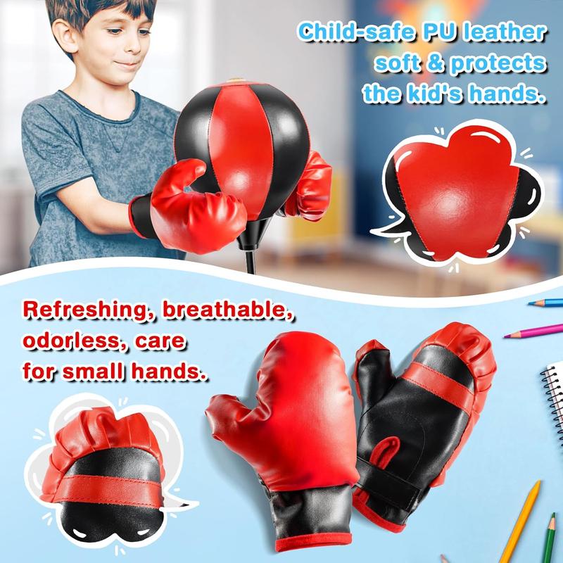 Punching Bag for Kids, Kids Boxing Bag with Stand, 3 4 5 6 7 8 9 10 Years Old Adjustable Kids Punching Bag, Boxing Equipment for Kids with Boxing Gloves, Boxing Set as Boys & Girls Toys Gifts