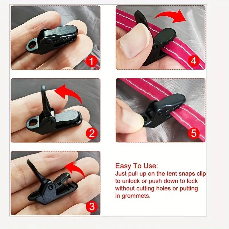 Tent Clip (50pcs), Heavy Duty Waterproof Tent Clip, Outdoor Camping Hanging Clip, Suitable for Outdoor Camping, Awning and Car Cover