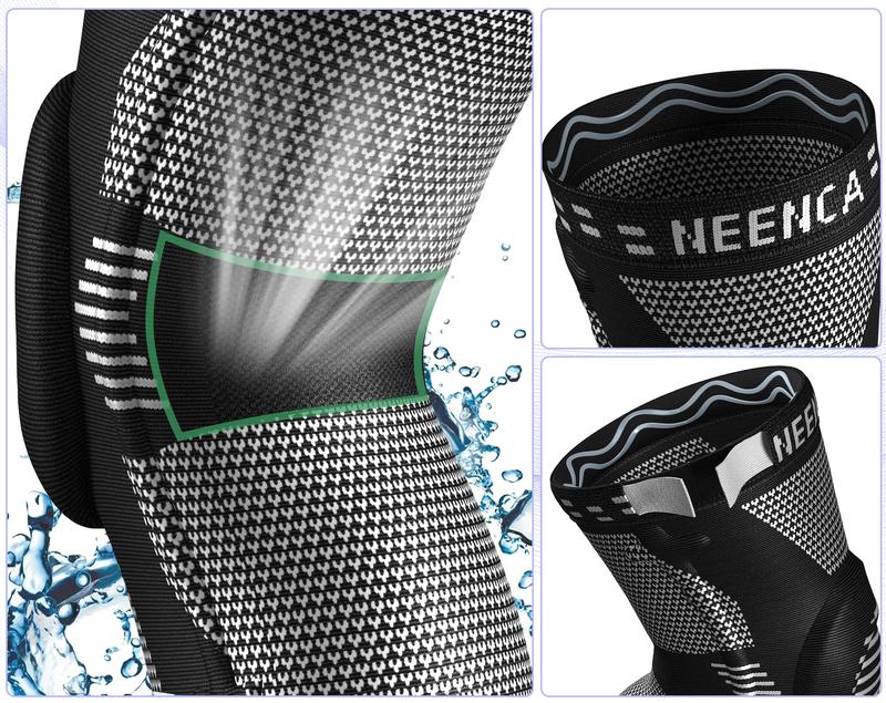 NEENCA Sports Knee Sleeve for Runner, Workout, Gym, Basketball, Volleyball, Hiking Spicy Dill knee pain Breathable Sponge Knee Pads