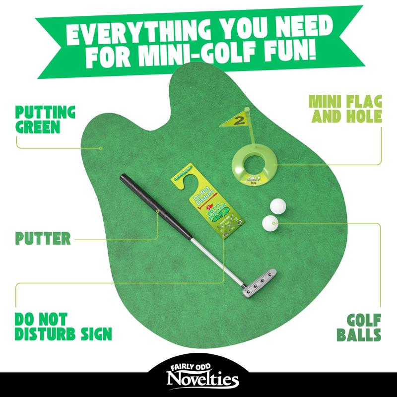 Potty Putter Toilet Time Golf Game | Novelty Gift for Golfers | Practice Your Putting Anytime | Green