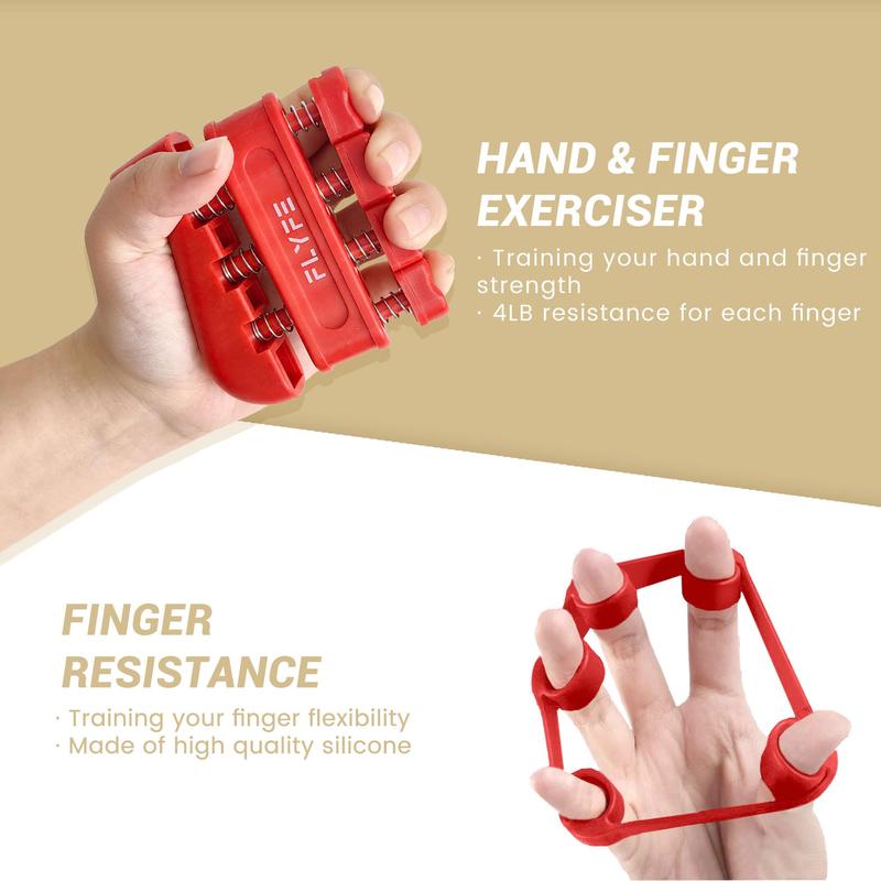 Grip Strength Trainer Kit, Forearm Strengthener, Hand Squeezer Adjustable Resistance, Finger Stretcher, Grip Ring, Relief Ball and Finger Exerciser for Men and Women, Injury Recovery for Men and women (5 Pack) forearm trainer