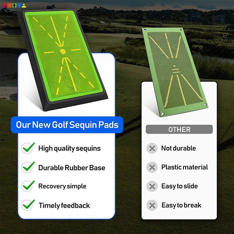 Golf Trace Strike Pad, 1 Set Sequin Golf Training Hitting Mat, Professional Golf Sports Equipment for Indoor & Outdoor, Golf Putter, Summer Gift, Ball Sports Equipment, Golf Accessory