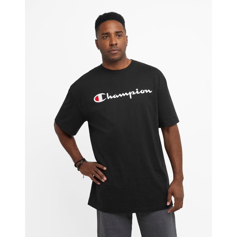 Champion T-Shirt Short Sleeve Big & Tall Sizes Classic Tee C Script Ring 3XT-6XB