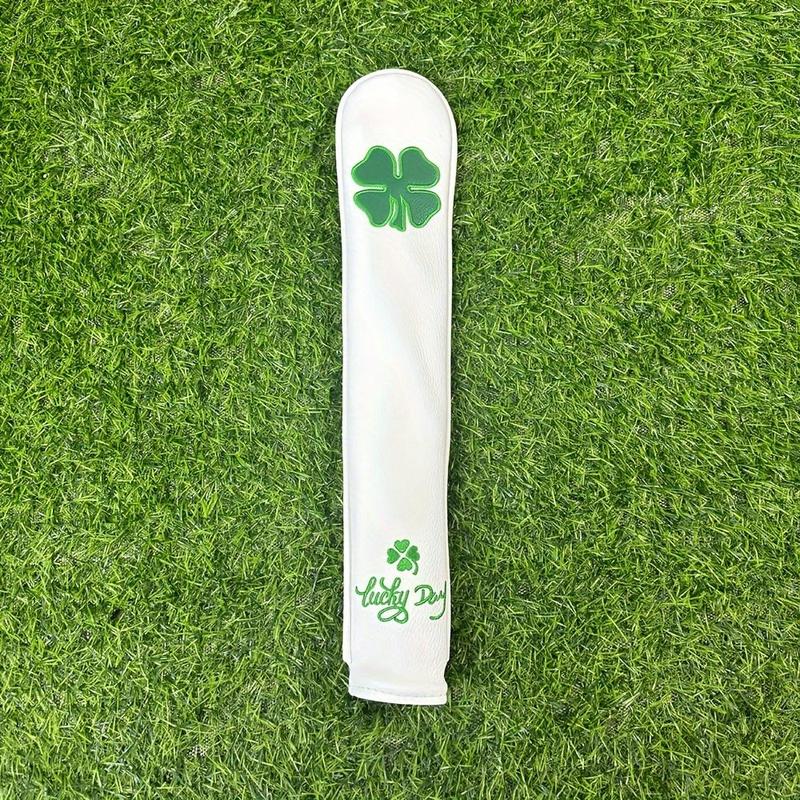 Golf Alignment Stick Cover, Classic Clover Design Durable Golf Club Alignment Stick Holder with Protective Sleeve, Fits Most Standard Sticks