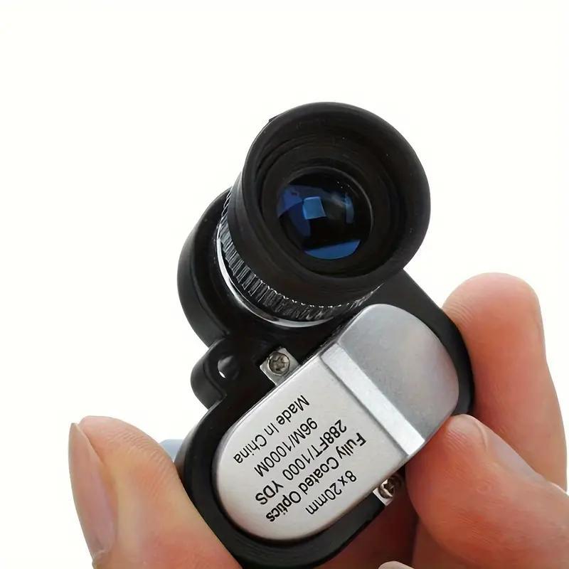 8 X 20mm Mini Portable Monocular, Adjustable Pocket Telescope, Suitable for Outdoor Sports, Hiking, And Bird Watching, Mobile Phone Accessories