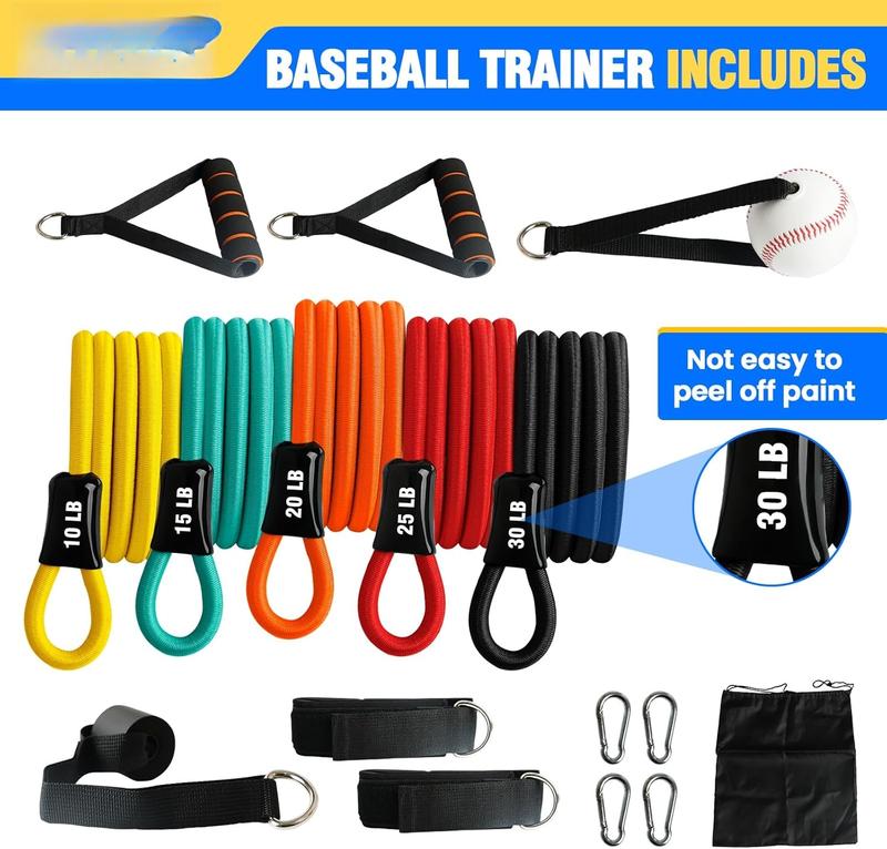 Baseball Bands, 16 count, Highly Elastic & Durable Baseball Arm Bands, Baseball Resistance Trainer with Interchangeable Grips, Ideal for Baseball Training, Warm-Ups & Beginner Learning