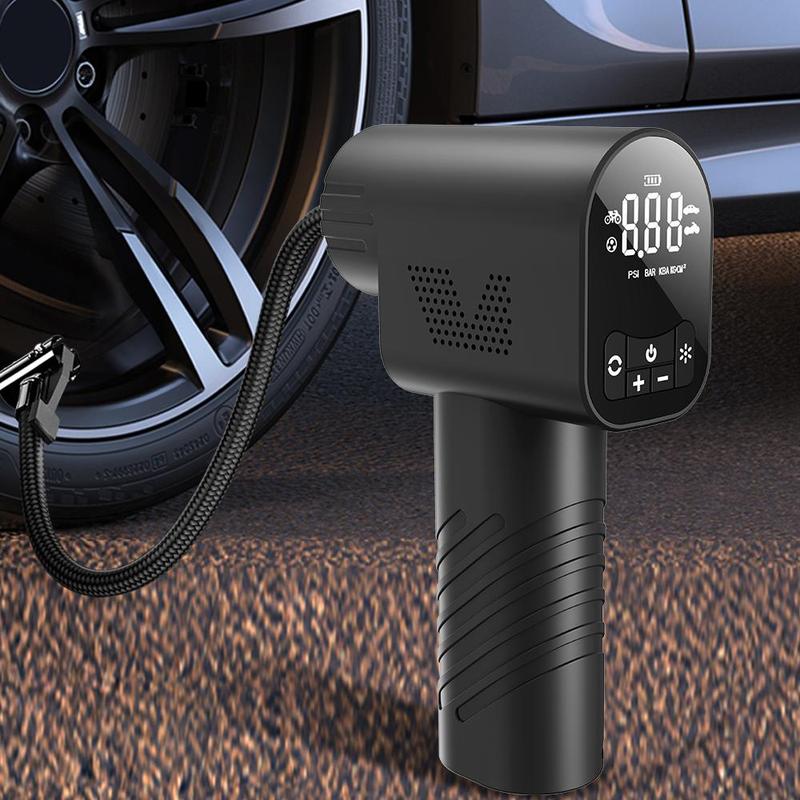 Wireless Car Air Compressor, Rechargeable Electric Tire Inflator Pump with Digital Display, Multifunctional Car Tire Inflator Pump for Motorcycle Bicycle Boat