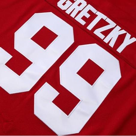 [Christmas gift] Men's CANADA #99 Ice Hockey Jersey, Retro Breathable V-neck Long Sleeve Sweatshirt, Gretzky Labatt Team Coupe, Suitable For Game Training