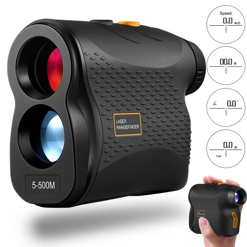 500m Laser Rangefinder, Battery Required Flagpole Locking Vibration Function Slope Mode Continuous Scanning, Optical Instrument for Golf & Hunting