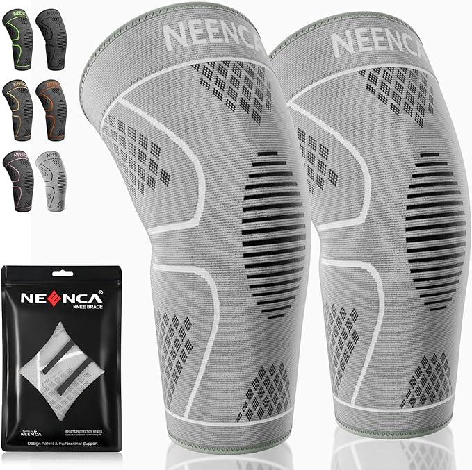 NEENCA Sports Knee Sleeve for Runner, Workout, Gym, Basketball, Volleyball, Hiking Spicy Dill knee pain Breathable Sponge Knee Pads