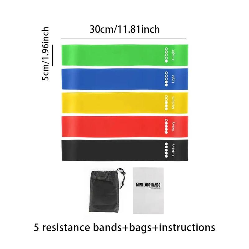 Resistance Band (5 Counts set), Yoga Elastic Band, Stretch Resistance Band, Fitness Equipment for Home Gym Workout