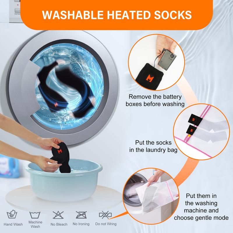 Winter Warm Heated Socks, Suitable for Outdoor Camping, Hiking, Fishing, Skiing, Hunting and Other Activities Outdoor Foot Warmer (Battery Not Included)