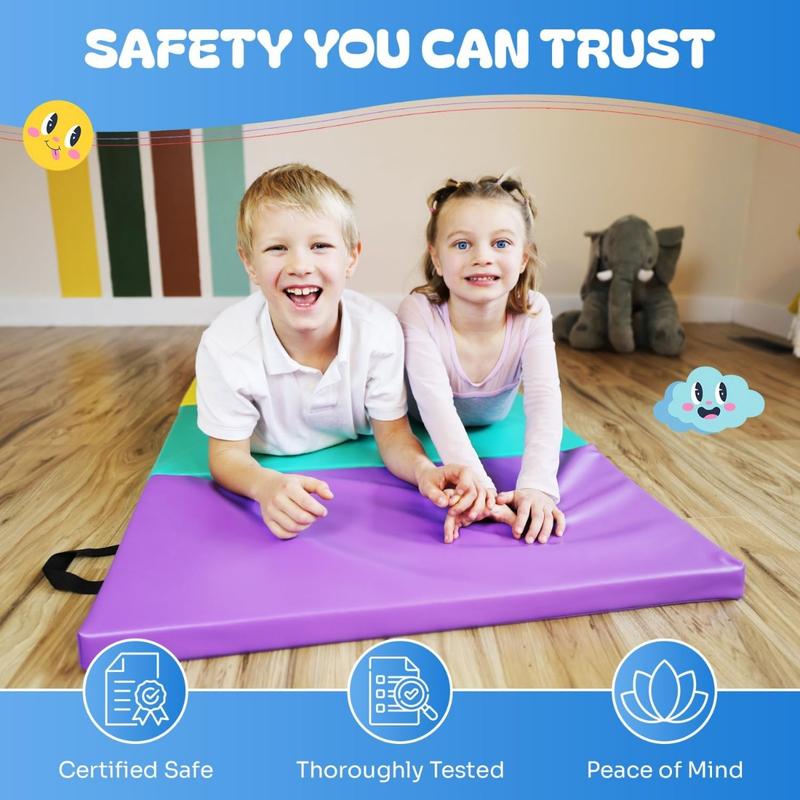 Tumbling Mat for Kids - Gymnastics Mat - Folding Exercise Tumble Mat for Home Gyms