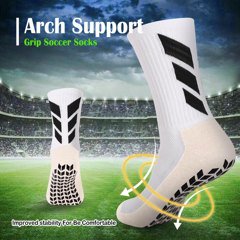 Black Soccer Socks Non Slip Socks Mens Hospital Socks for Men Grip Volleyball Basketball Football Pilates Grip Pads