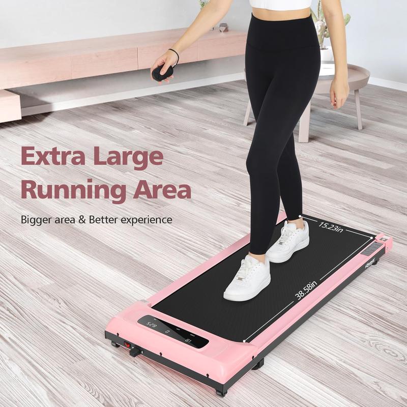 Walking Pad App & Remote Controlled Under Desk Treadmill Quiet, Flat Portable Treadmill with LED Display, Installation-Free for Home Office