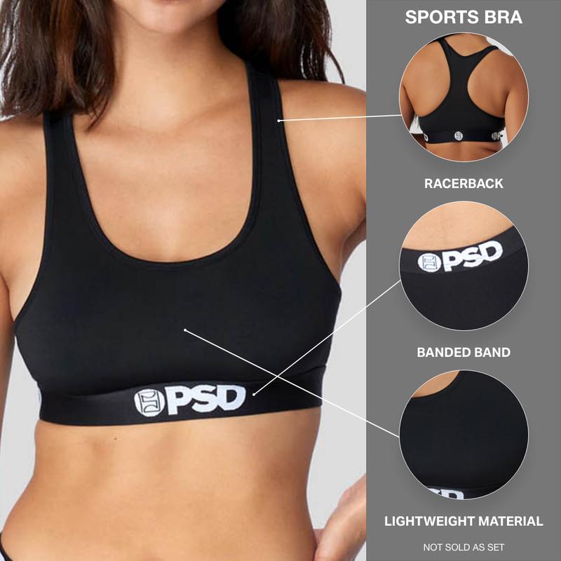 PSD Women's Femme Butterfly Racerback Sports Bra - Comfortable, Breathable, Ultra-light Fabric