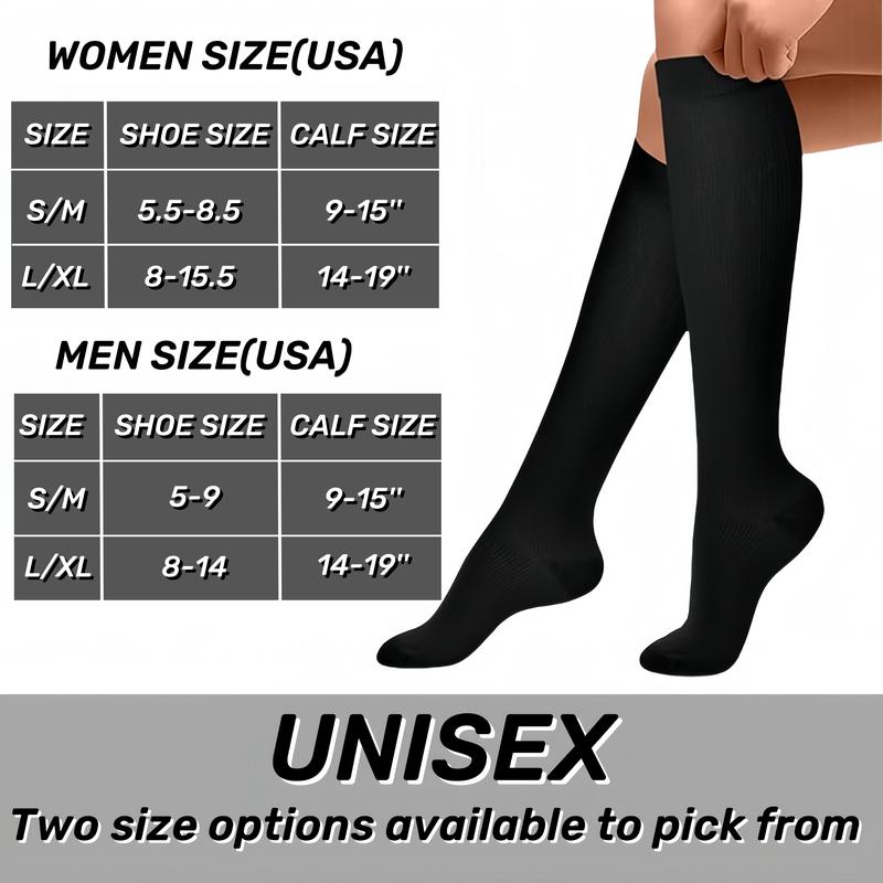 ISUNIE Sports Socks Stripe Print Knee High Socks Black Socks for Women & Men for Athletic & Daily,Running,Climbing,Hiking, Women's Fuzzy