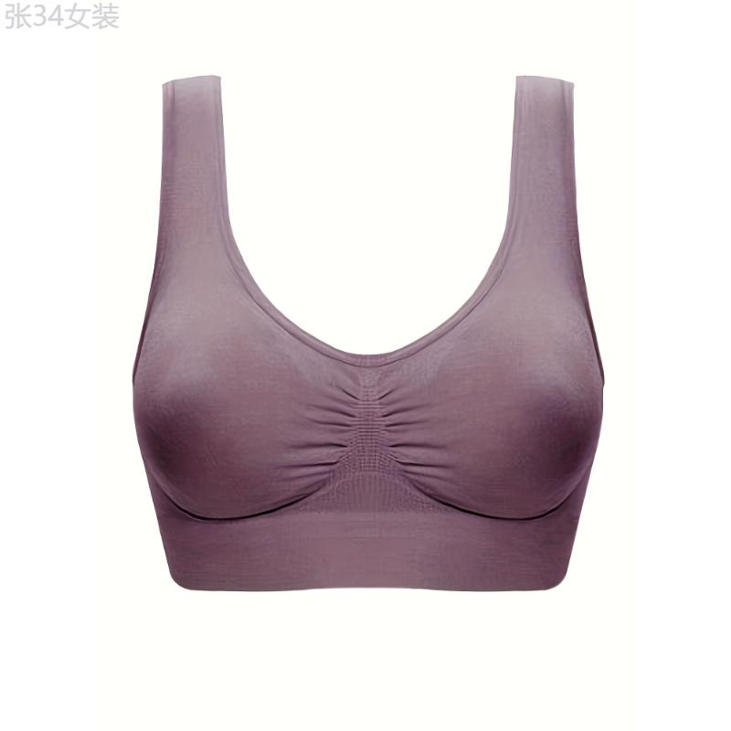 7pcs Comfy Wireless Sports Bras, Breathable Running Workout Tank Bra for Women's Lingerie Underwear