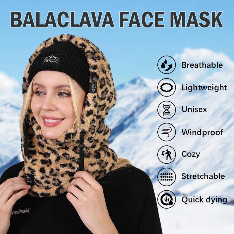 Balaclava Winter Ski Mask for Men and Women Cold Weather Fleece Windproof  Cover Hooded Scarf Hat  Warmer