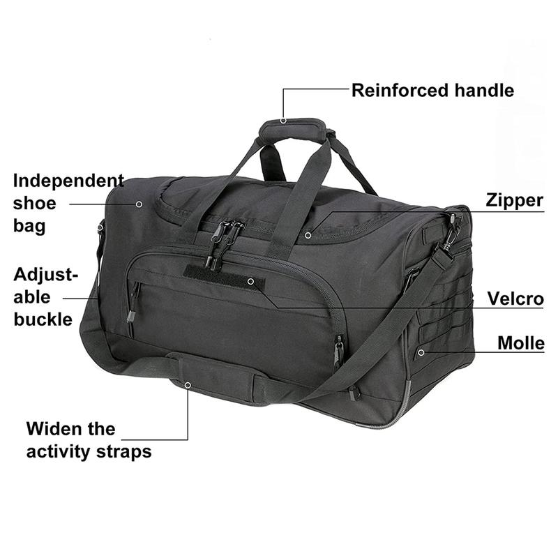 Gym Bag for Women & Men Tactical Duffle Military Weekender Travel Work Out Bags Lightweight Waterproof Sports Tote Shoe Pocket