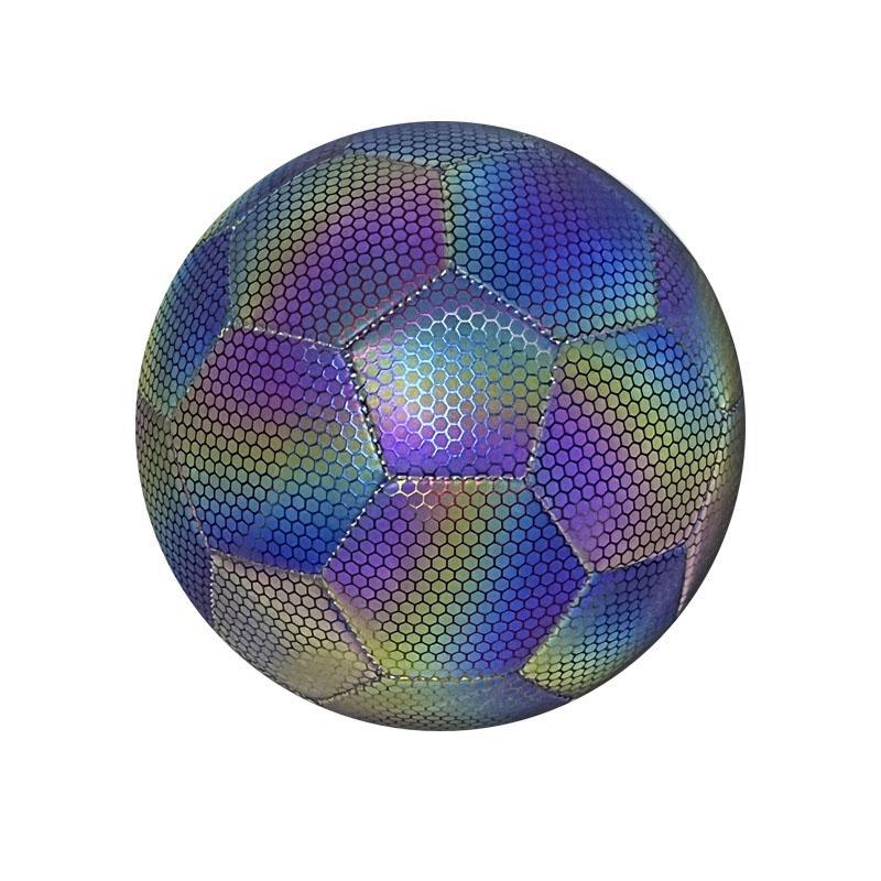 Glow in The Dark Soccer Ball, 1 Count Reflective Soccer Ball with Storage Mesh Bag, Size 5 Football Perfect for Indoor Outdoor Training Competition