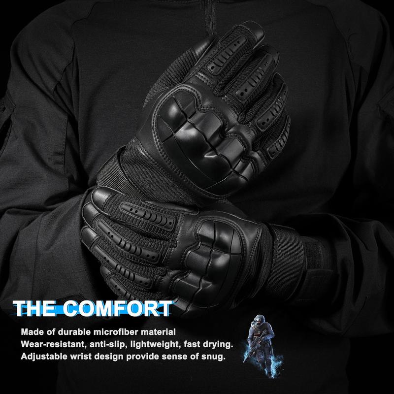 Full Finger Motorcycle Gloves, 1 Pair Leather Touchscreen Motorbike Gloves, Protective Gear for Enduro Motocross & Racing, Men Gifts, Gym Accessories, Gym Essentials