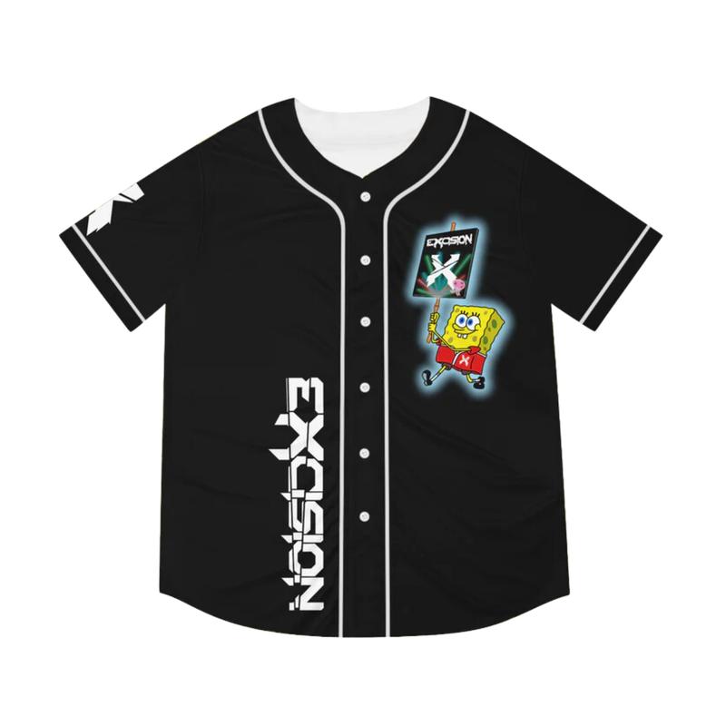 Excisions Spongeb0b Rave Baseball Jersey, EDM Festivals 2024 Thin Button Down Shirt, Tour  Evolution Outfit Ideas For Rave Lovers, Game Day Outfits, Gift For Fan