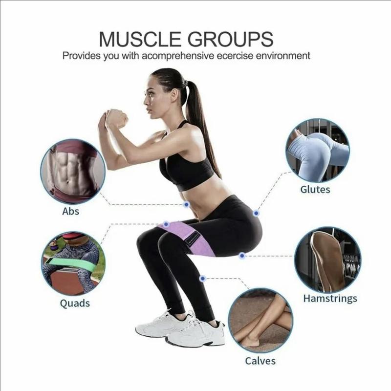 Sports Exercise Resistance Loop Band Set, 3 Counts Elastic Squat Resistance Band, Yoga Stretch Strap, Gym Exercise Equipment for Home Workout