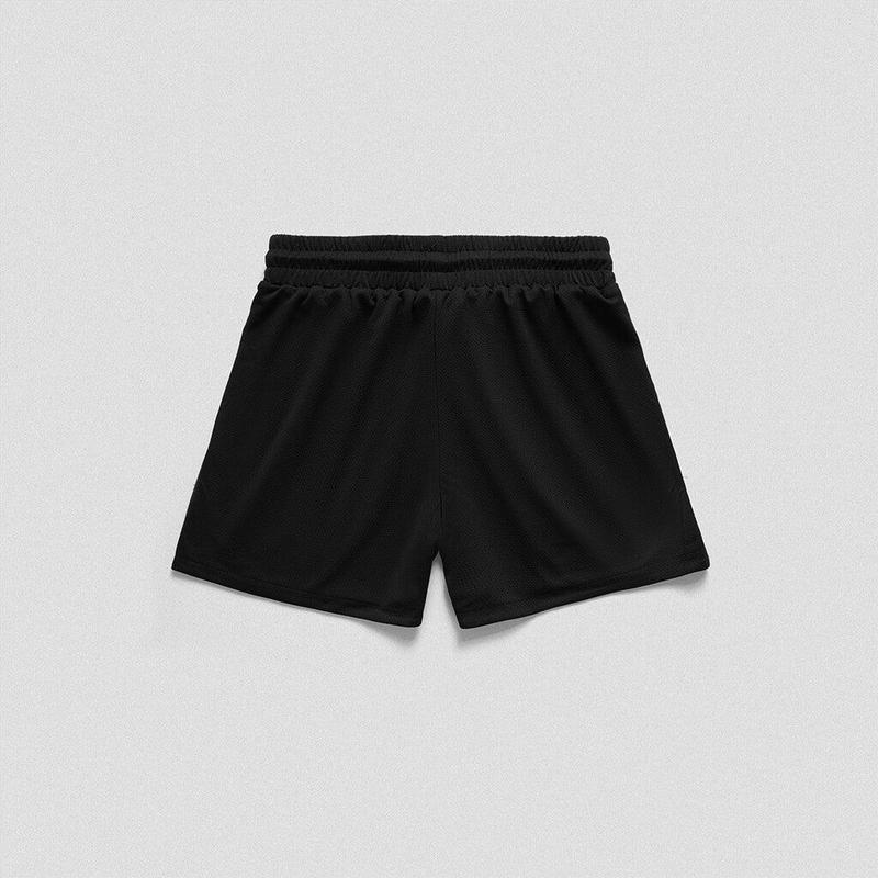 Gymreapers Initial Shorts - Black White, Double-Layered Mesh, Zippered Pockets, Summer