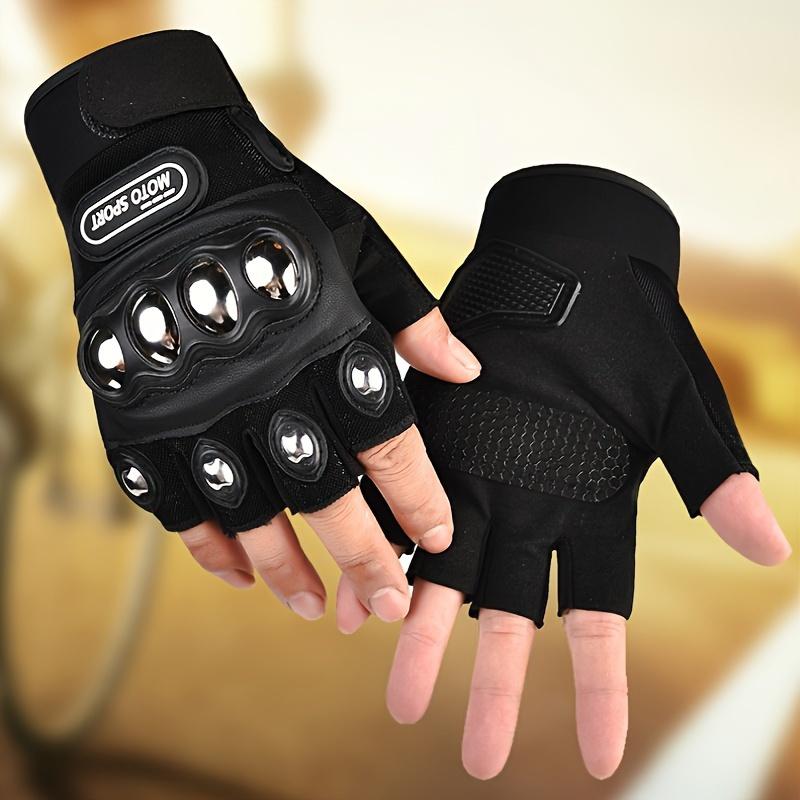 Black Steel Outdoor Knuckles Motorcycle Motorcycle Power Sports Safety Gloves, Riding Sports Protective Steel Shell Protective Gloves