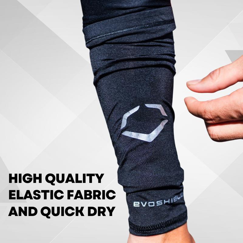 Evoshield Compression Black Arm Sleeve, All Season Durable Breathable Sport Sleeve, Ideas For Baseball Softball Players, Size S M, L XL