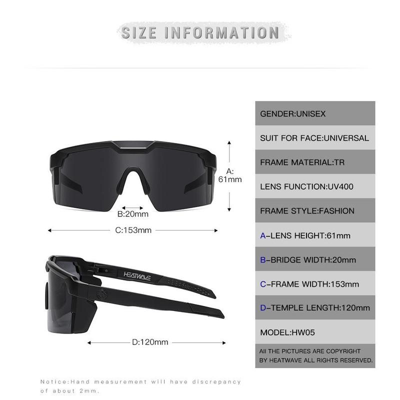 Heat Wave Riding Pilot Goggles, UV400 High Quality Real Film Outdoor Sports Sun Glasses