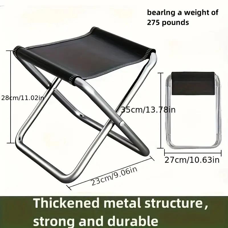 Ultra-compact folding stool - lightweight and durable, perfect for travel, camping, fishing and outdoor adventures - quick folding design for easy portability