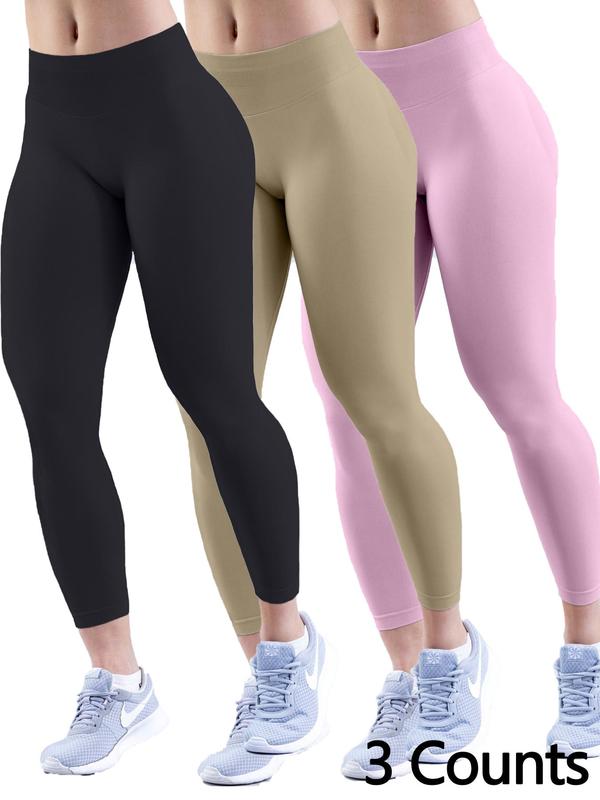 Women's Solid Color Skinny Pants, High Stretch Seamless Yoga Leggings, Legging for Women, Ladies Sportswear for Indoor Outdoor Wear