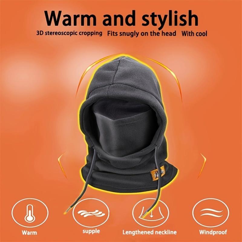 Windproof Winter Cycling Beanie - Plush Fleece Face Mask & Neck Warmer for Men and Women, One Size