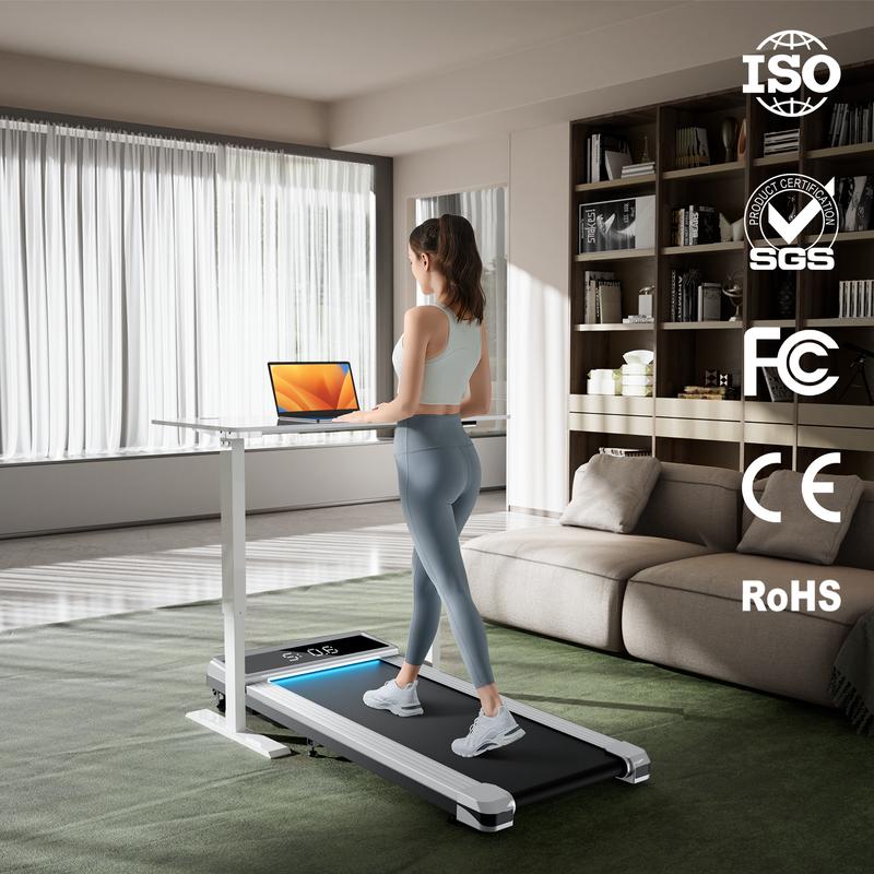 Walking Pad, Under Desk Treadmill with Incline, Portable Walking Treadmill with Remote Control, LED Display, Walking Jogging Machine for Home Office