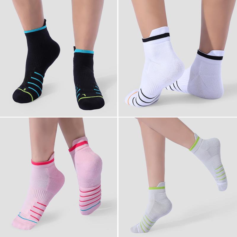 Thick Cushioned Athletic Socks, 6 Pairs Anti-Blister Ankle Socks Performance Running Socks with Arch Support Unisex