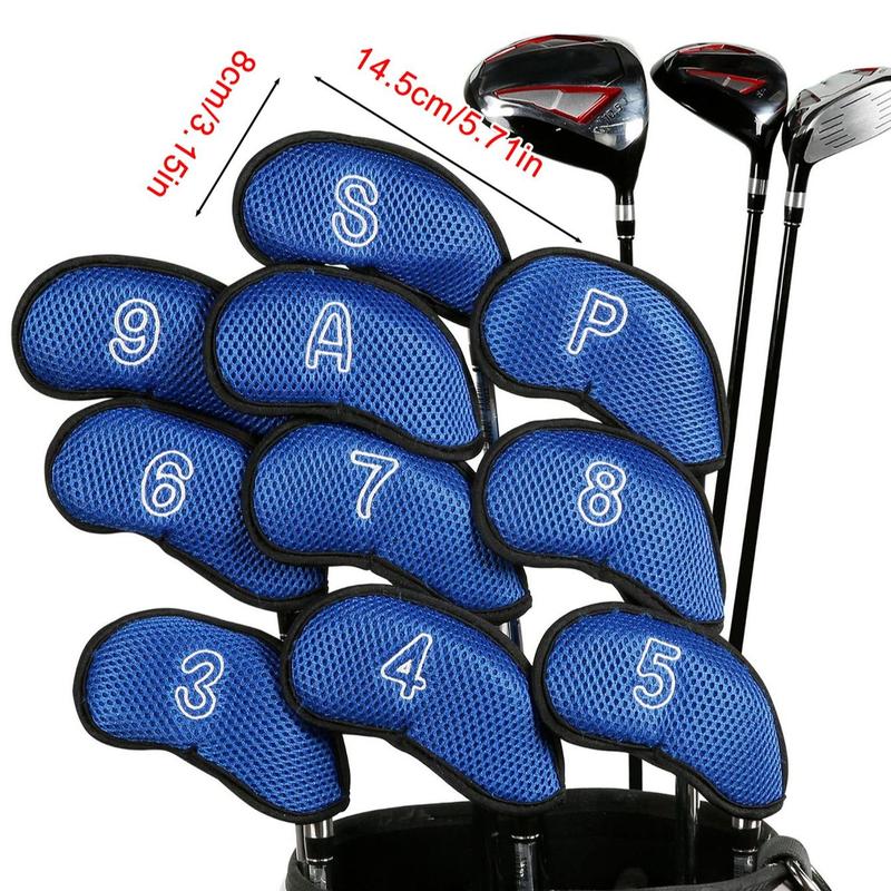 Golf Club Head Cover with Letter & Number Pattern, 10pcs set Professional Golf Club Head Protector, Golf Accessories for Men & Women