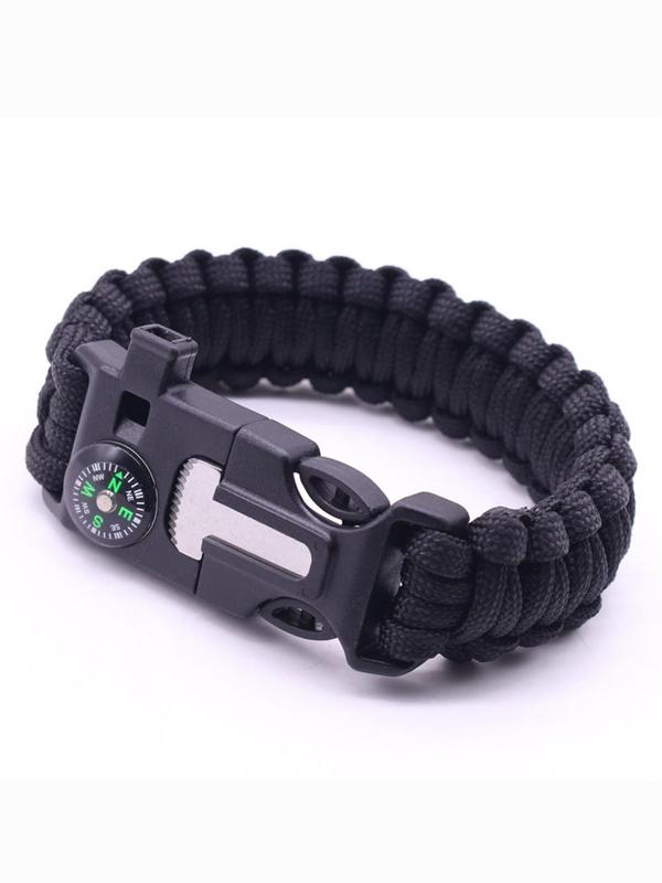 5 in 1 Survival Paracord Bracelet, Outdoor Emergency Bracelet with Flint Fire Starter & Whistle & Compass, Fashion Accessories for Men & Women