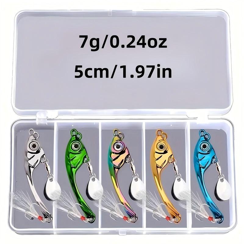 Artificial Fishing Lure, 5 5.9 6.5cm Rotating Sequin Fishing Lure with Storage Box, Outdoor Fishing Accessories for Fishing Enthusiasts