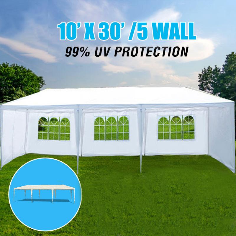 Wedding Party Canopy Tent Outdoor Gazebo with 5 Removable Sidewalls,10x30''