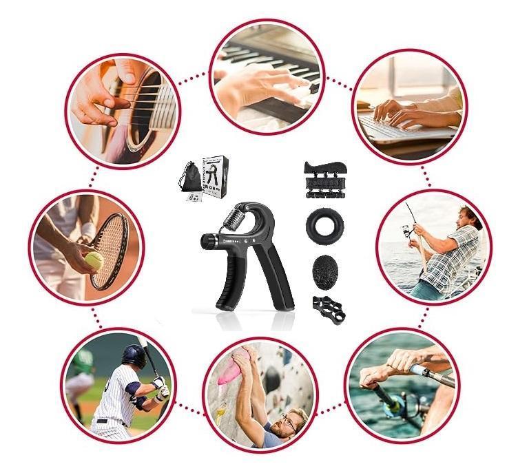 5 Pack Grip Strength Trainer Kit AdjustableResistance Hand Gripper,Finger Exerciser,HandExtension Exerciser,Stress Relief Ball and ForearmWorkout Ring for Grip Strength Training